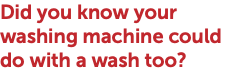 Did you know your washing machine could do with a wash too?